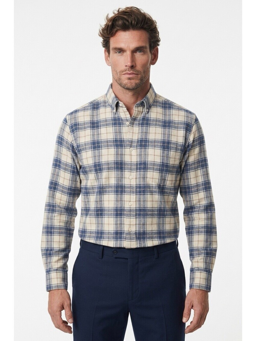 Daniel Cremieux New Mens Large Plaid Shirt Button Down Heather Yarn Dyed